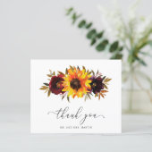 ひまわりバラ結婚予算サンキューカード (スタンド正面)