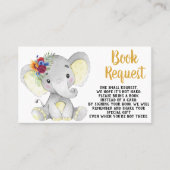 ひまわりバラ象ブックリクエストカード 名刺 (正面)