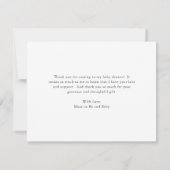 ひまわりバラ赤紫素朴秋赤ちゃんシャワー サンキューカード (裏面)