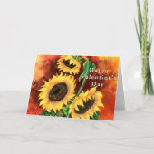 ひまわりバレンタインデーのカード カード (正面)