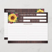 ひまわりバーガンディバラウッドレシピカード エンクロージャーカード (正面/裏面)