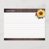 ひまわりバーガンディバラウッドレシピカード エンクロージャーカード (裏面)