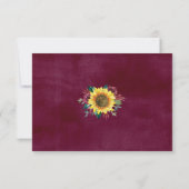 ひまわりバーガンディバラフローラ結婚の食事 出欠カード (裏面)