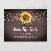 ひまわりバーガンディバラライトウッドセーブ日付 案内ポストカード (正面)