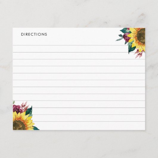 ひまわりバーガンディバラライトレシピカード エンクロージャーカード (裏面)