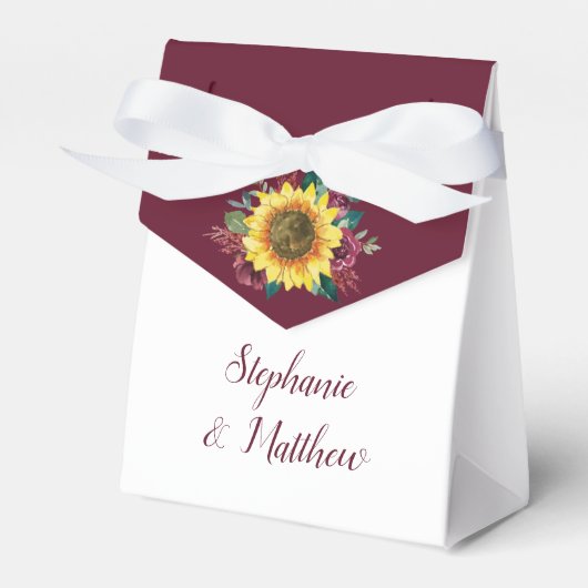 ひまわりバーガンディバラ幾何結婚的感謝していの フェイバーボックス (正面サイド)