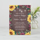 ひまわりバーガンディフローラウッドジャールライツ結婚ズ 招待状 (スタンド正面)