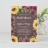 ひまわりバーガンディフローラウッドブライダルシャワー 招待状 (スタンド正面)