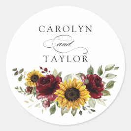 ひまわりバーガンディフローラ素朴レッドエンベロープクラ ラウンドシール