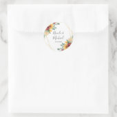 ひまわりバーガンディフローラ金ゴールドジオメト結婚リ ラウンドシール (バッグ)