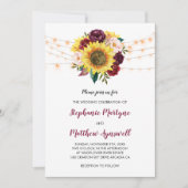 ひまわりバーガンディマルサラフローラライト結婚ズ 招待状 (正面)