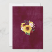 ひまわりバーガンディマルサラフローラライト結婚ズ 招待状 (裏面)