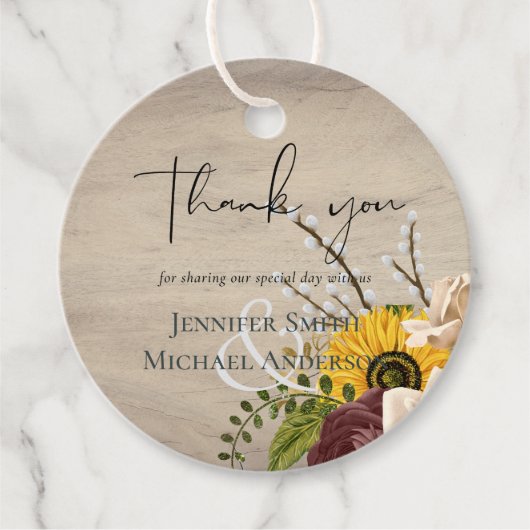 ひまわりバーガンディマルサラ安結婚価予算 フェイバータグ (正面)