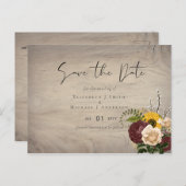 ひまわりバーガンディマルサラ安結婚価予算 ポストカード (正面/裏面)