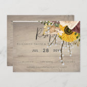 ひまわりバーガンディマルサラ安結婚価予算 ポストカード (正面/裏面)