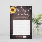 ひまわりバーガンディーウッドブライダルシャワーソングゲーム (スタンド正面)