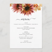 ひまわりバーガンディーカントリーの水の結婚色の メニュー (正面)