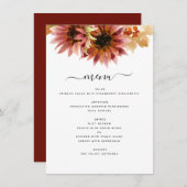 ひまわりバーガンディーカントリーの水の結婚色の メニュー (正面/裏面)