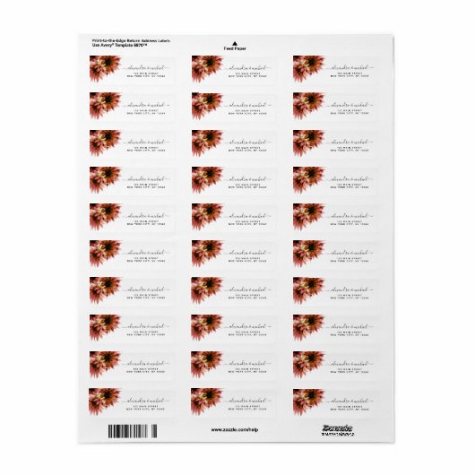 ひまわりバーガンディーカントリーの水の結婚色の ラベル (フルシート)