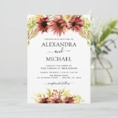 ひまわりバーガンディーカントリーの水の結婚色の 招待状 (スタンド正面)