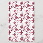 ひまわりバーガンディーホワイトダマスコウェディングメニューカード (裏面)