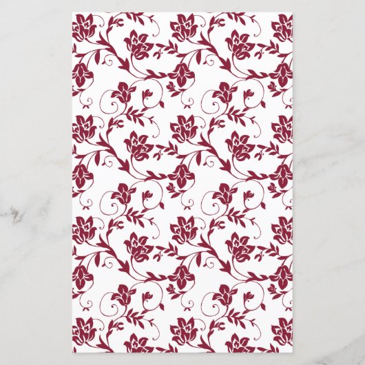 ひまわりバーガンディーホワイトダマスコウェディングメニューカード (裏面)