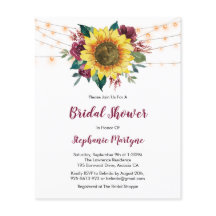 ひまわりバーガンディーライツバジェットブライダルシャワー