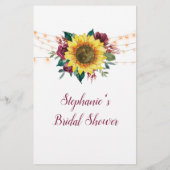 ひまわりバーガンディーライト財布ブライダルシャワーゲーム (裏面)