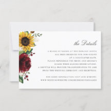 ひまわりバーガンディ結婚フローラ詳細カード