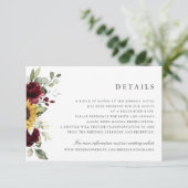 ひまわりバーガンディ結婚フローラ詳細カード 招待状 (スタンド正面)