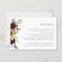 ひまわりバーガンディ結婚フローラ詳細カード