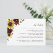 ひまわりバーガンディ結婚フローラ詳細カード 招待状 (スタンド正面)