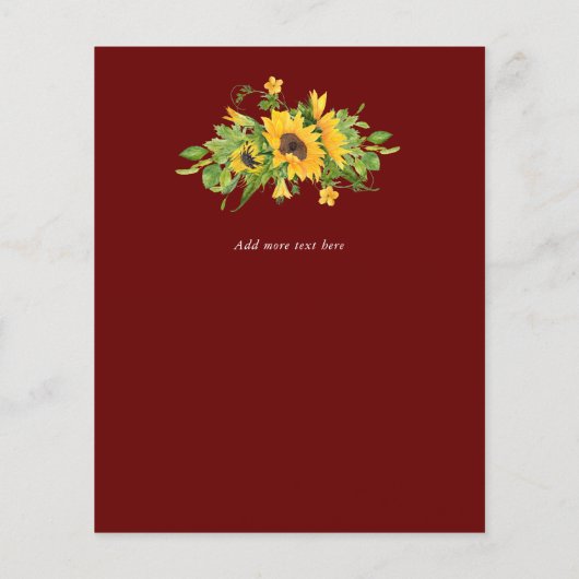 ひまわりバーガン結婚ディありがとう (裏面)