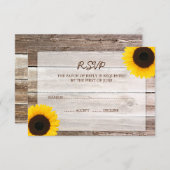 ひまわりバームウッドウェディングRSVPレスポンスカード 出欠カード (正面/裏面)