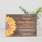 ひまわりバームウッドカップルピクニックベビーシャワー 招待状 (スタンド正面)