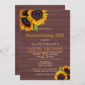 ひまわりバームウッド秋の引っ越し祝いパーティーbbq 招待状 (正面/裏面)