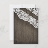 ひまわりバームウッド&レースウェディングRSVPカード 出欠カード (裏面)