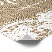 ひまわりバーラップとレース秋のブライダルシャワー ポスター (角)