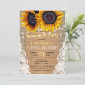 ひまわりバーラップとレース秋の引っ越し祝いパーティーbbq 招待状 (スタンド正面)