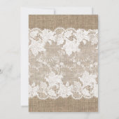 ひまわりバーラップとレース秋の誕生日パーティー 招待状 (裏面)