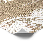 ひまわりバーラップとレース秋の赤ちゃんシャワー ポスター (角)