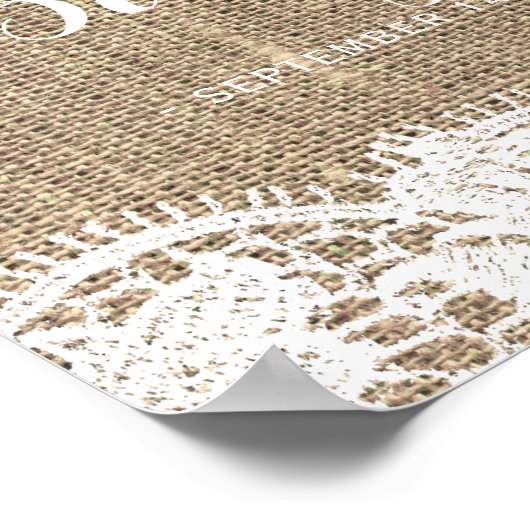 ひまわりバーラップとレース秋の赤ちゃんシャワー ポスター (角)