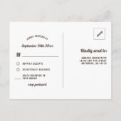 ひまわりバーラップとレース結婚式RSVPポストカード インビテーションポストカード (裏面)