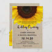 ひまわりバーラップカントリー素朴ウェディング招待状 招待状 (正面/裏面)