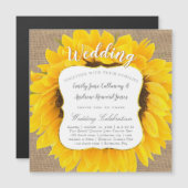 ひまわりバーラップタイポグラフィ結婚式招待状 マグネット招待状 (正面/裏面)