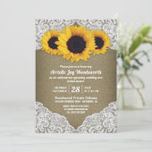ひまわりバーラップレースブライダルシャワー招待状 招待状 (スタンド正面)
