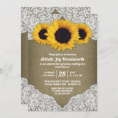 ひまわりバーラップレースブライダルシャワー招待状 招待状 (正面/裏面)