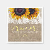 ひまわりバーラップレースmrとrusticの結婚ミセス スタンダードカクテルナプキン (正面)