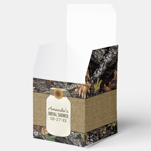 ひまわりバーラップ狩り迷彩柄結婚式の引き出物ボックス フェイバーボックス (オープン)