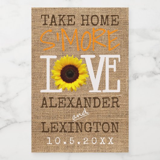 ひまわりバーラップ秋テイクホームズモアラブウェディング フードラベル (シングルラベル)